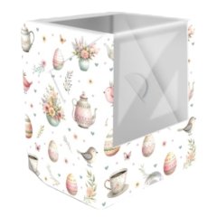 Коробка для кулича с окном "Пасхальное чаепитие" 12,5х9,5х9,5 см 