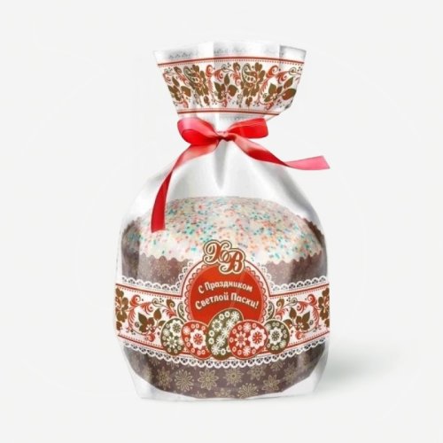 Пакет для кулича прозрачный "Светлой Пасхи" 
