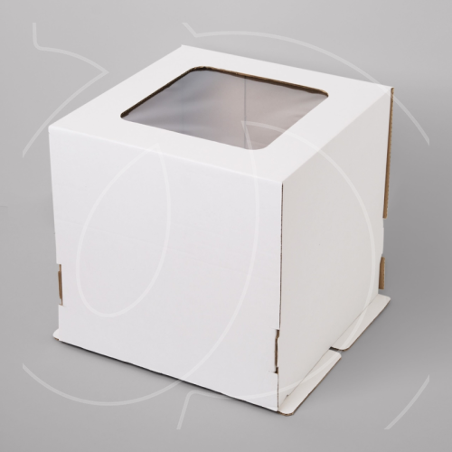 Коробка для торта с окном белая 35х35х35 см 