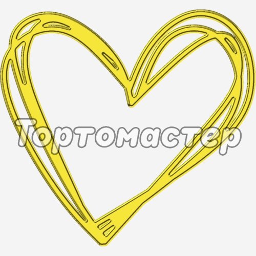 Топпер декоративный "Сердце" Золото 7 см ТСК364