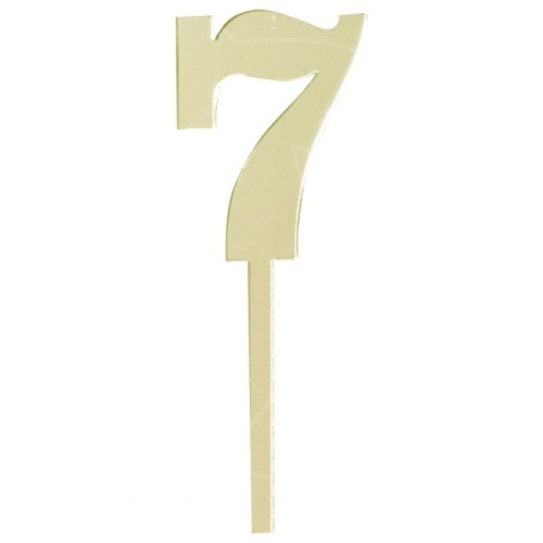 Топпер декоративный акриловый "Цифра малая "7"" Золотой 