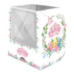 Коробка для кулича с окном "Пасхальный венок" 12,5х9,5х9,5 см КУ-00862