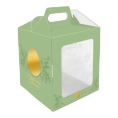 Коробка для кулича с окном "Золотая Пасха" 15х15х18 см КУ-00886